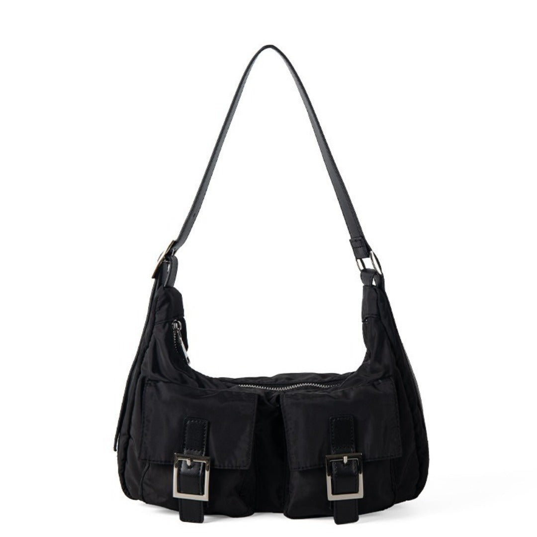 Multi-Pocket Lightweight Nylon Shoulder Hobo Bag - Women's Versatile Commuter Handbag -dropshippingabc.com
