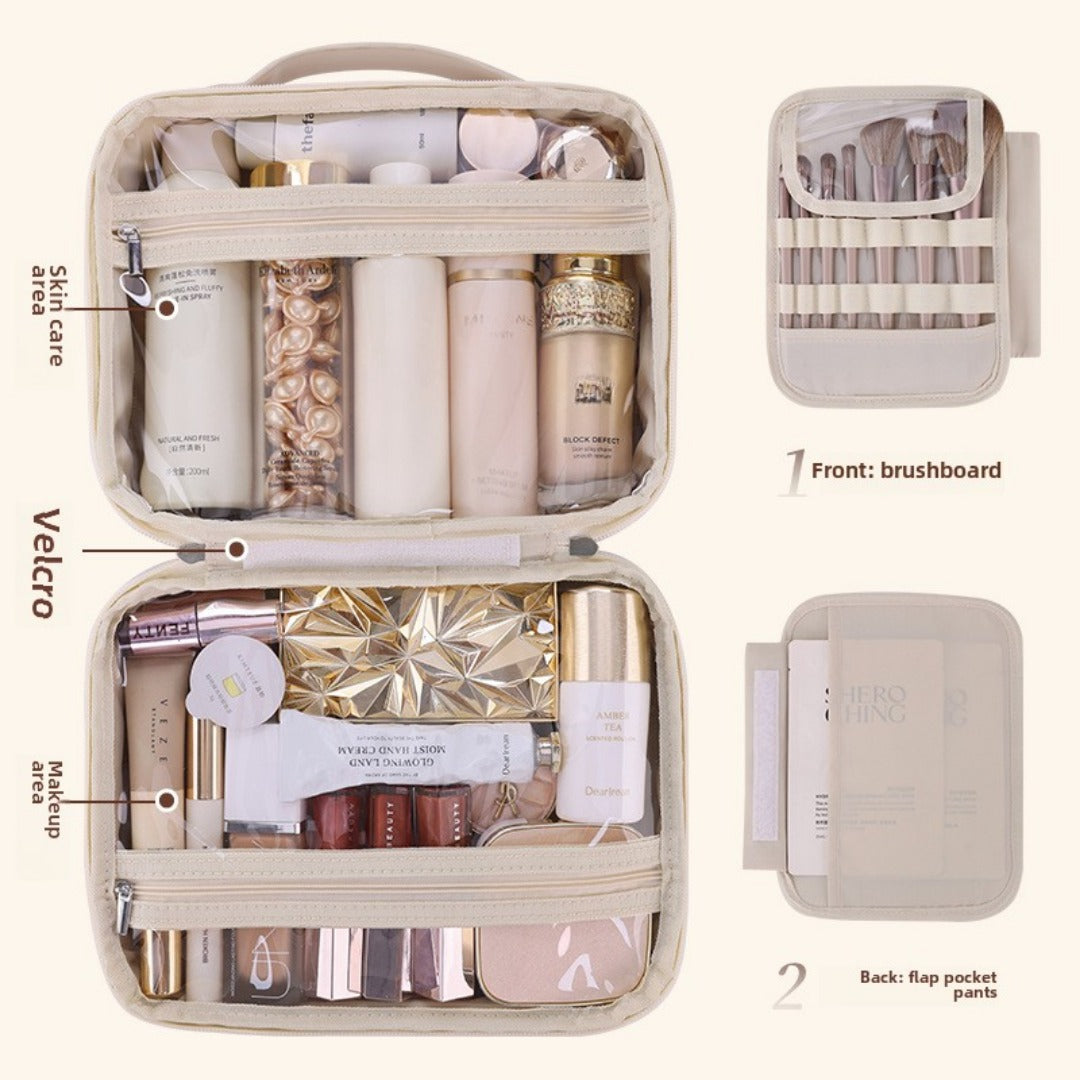 Multifunctional Cosmetic Bag - Large Capacity Waterproof Makeup Organizer with Compartments -dropshippingabc.com