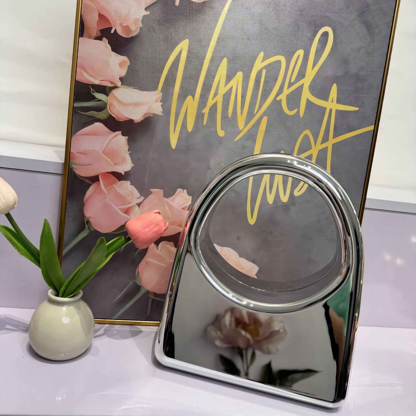 Acrylic Evening Bag with Metal Top Handle - Prom Clutch Purse with Detachable Crossbody Chain