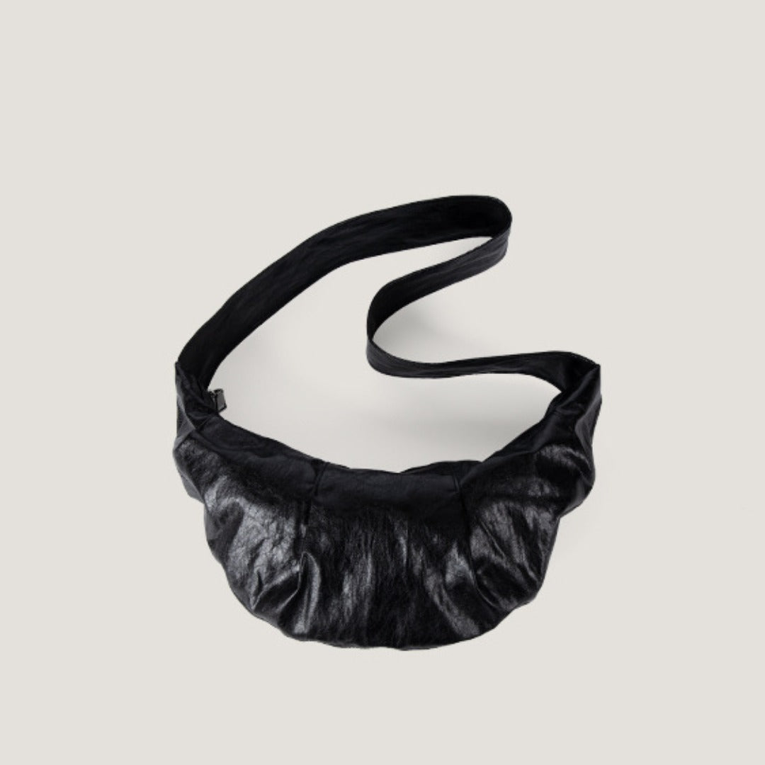 Soft Leather Croissant Bag for Women - Slouch Purse with Adjustable Crossbody Shoulder Strap, Simple Versatile Small Shoulder Bag -dropshippingabc.com