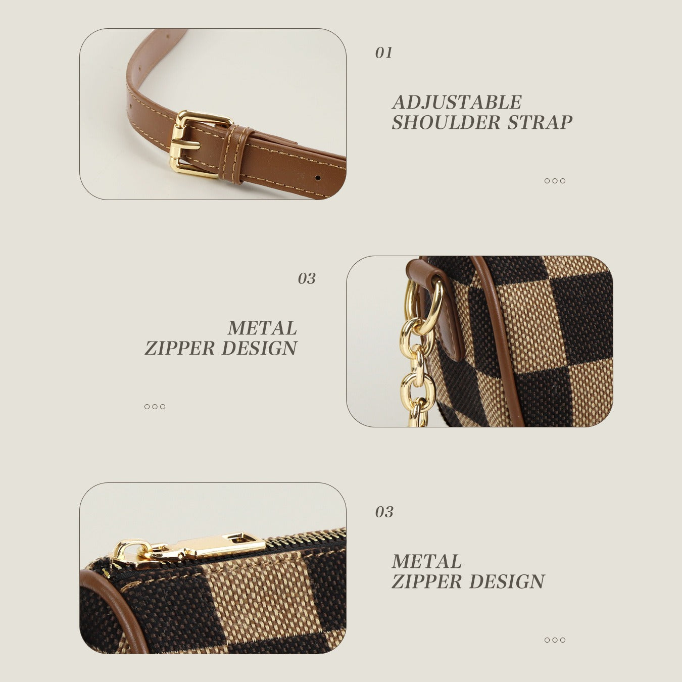 Small Crossbody Bag – Versatile Commute with Checkerboard Canvas, Compact Earphone Bag, Stylish 2-in-1 Chest Bag & Fanny Pack for Everyday Use -dropshippingabc.com