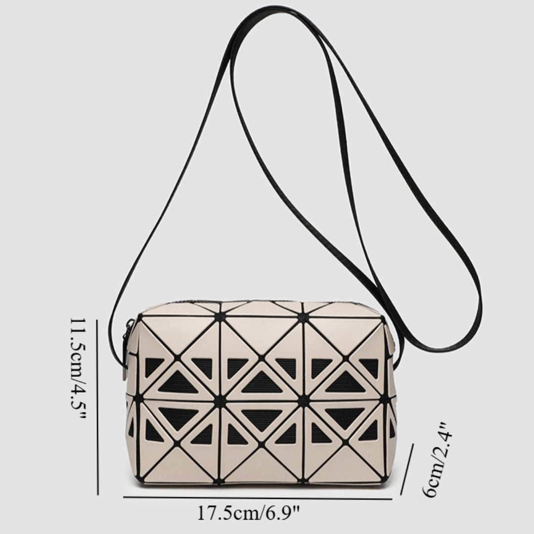 Fashion Small Square Box Crossbody Bag - Hollow Geometric Design Splicing Shoulder Bag, Commuter Small Square Purse -dropshippingabc.com