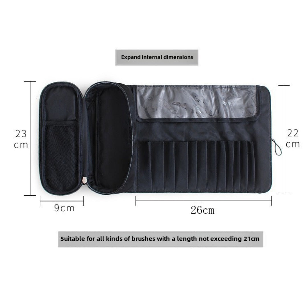 Professional Folding Makeup Bag Organizer - Multi-Function Travel Cosmetic & Makeup Brush Storage Bag -dropshippingabc.com