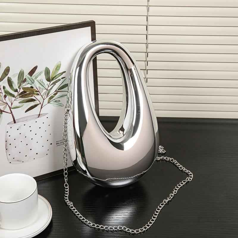 U-Shape Acrylic Evening Bag - Party Decoration Clutch Purse with Versatile Chain Strap