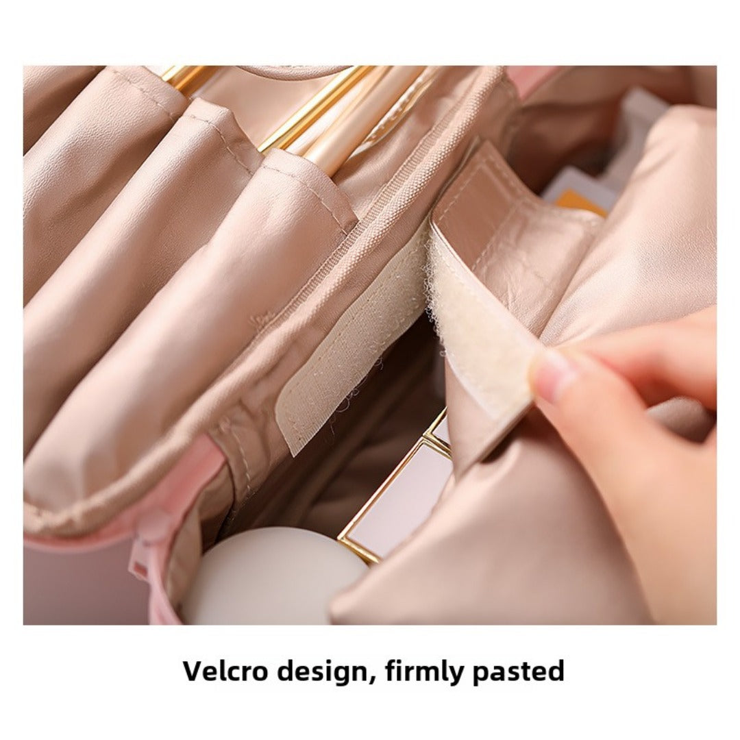 Large Capacity Waterproof Makeup Bag with Compartments - Portable Travel Toiletry & Cosmetic Storage Organizer -dropshippingabc.com
