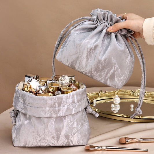 Bundle Mouth Cosmetic Bag - Large Capacity Storage Portable Makeup Bag for Women -dropshippingabc.com