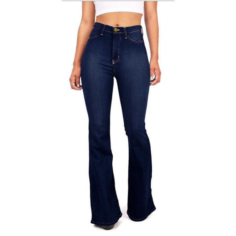 Plus Size Bell Bottom Jeans for Women - Slim Fit Long Denim Pants & Flared Trousers -dropshippingabc.com