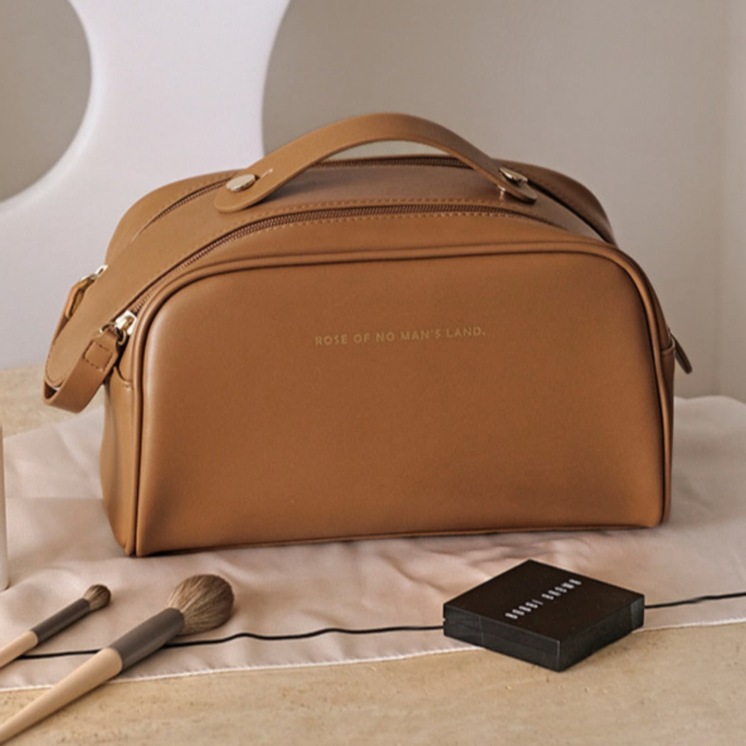 PU waterproof cosmetic bag, large capacity portable travel bag, travel makeup bag, Makeup bag organizers, Makeup bags small -dropshippingabc.com