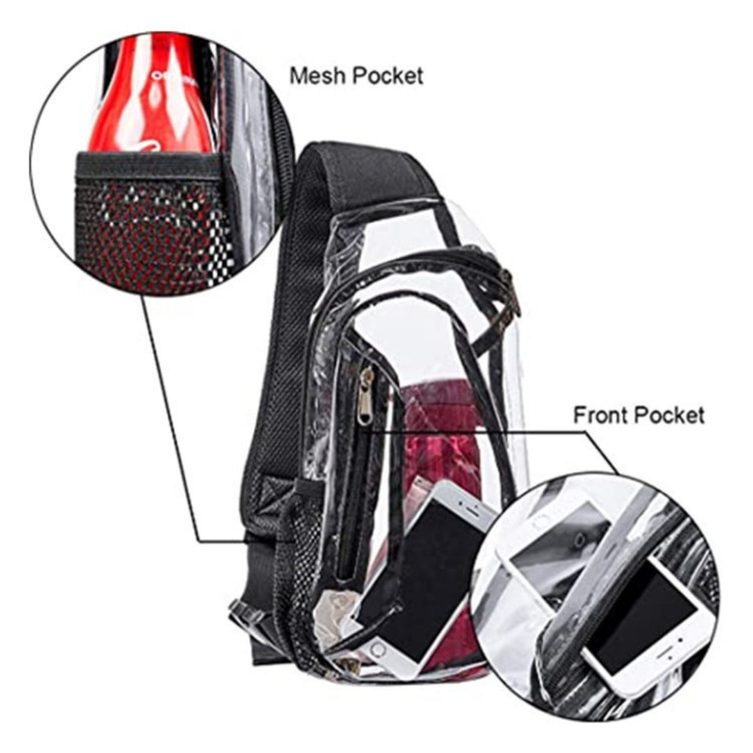 Premium PVC Transparent Chest Bag – Waterproof Fanny Pack Crossbody & Belt Bag for Stadiums and Concerts -dropshippingabc.com