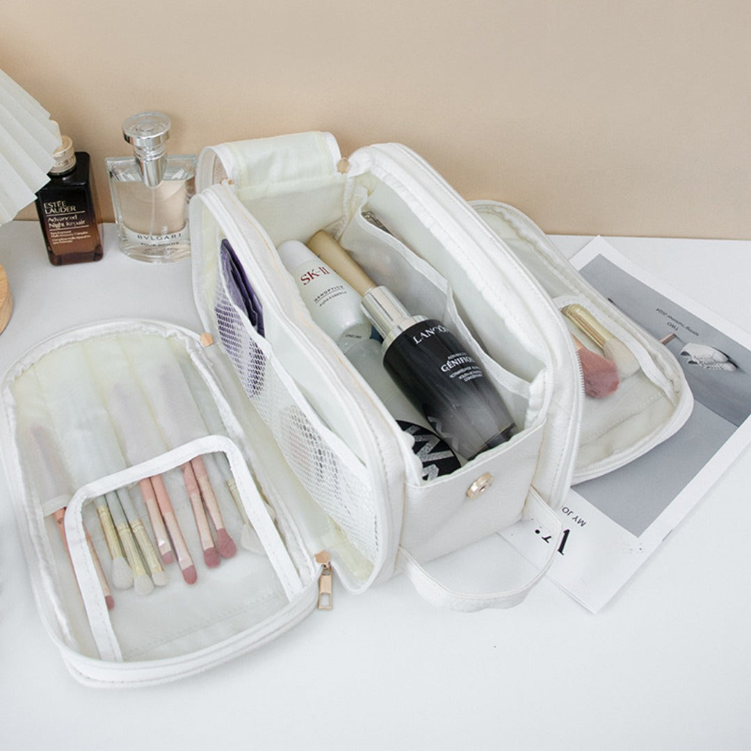 Multifunctional Makeup Bag for Women - Large Capacity Partitioned Travel Toiletry Organizer with Compartments -dropshippingabc.com