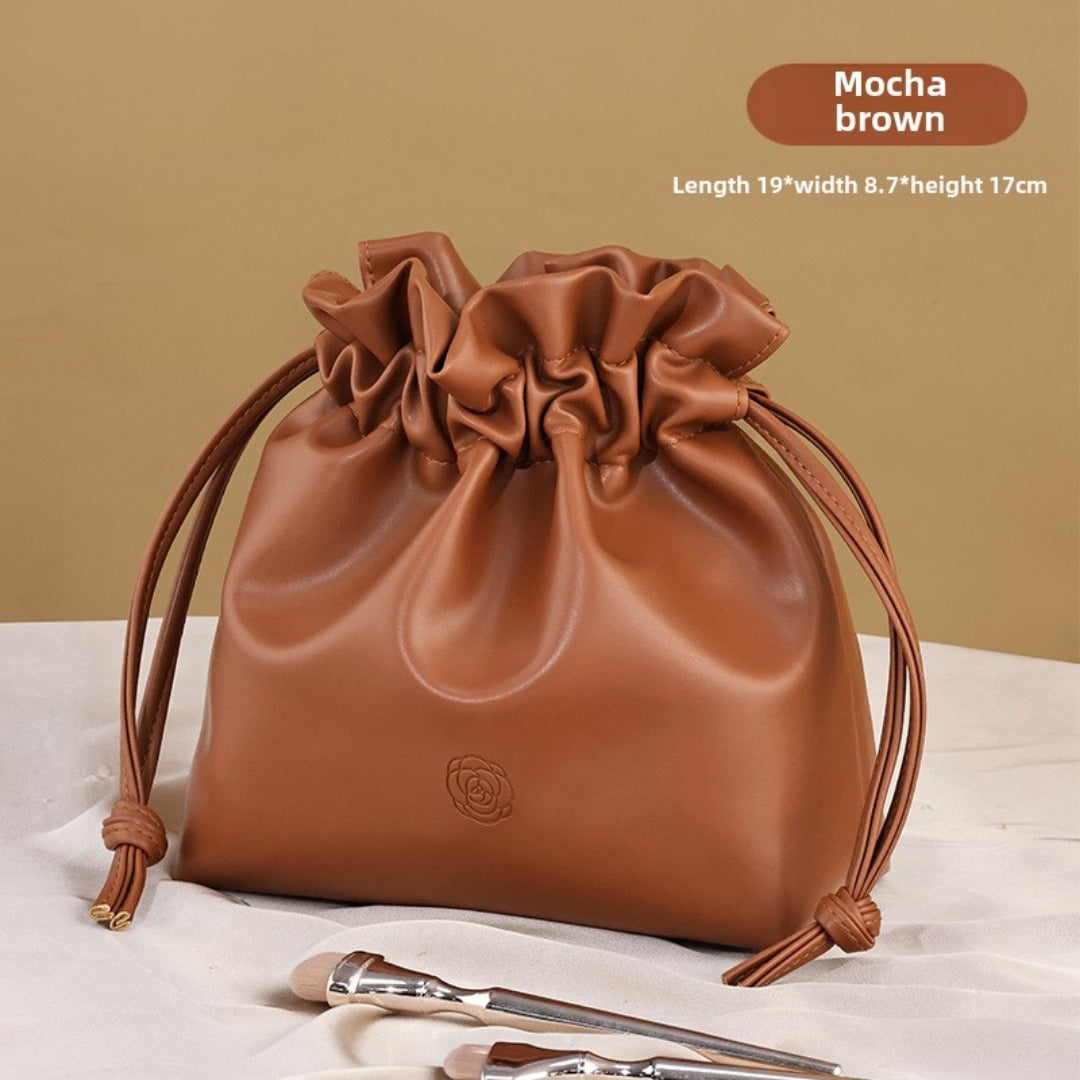 Bundle Mouth Cosmetic Bag - Large Capacity Storage Portable Makeup Bag for Women -dropshippingabc.com