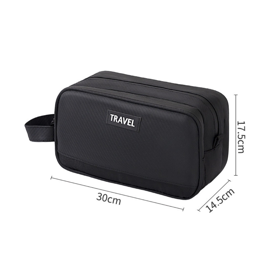Men's 3-Layer Toilet Bag for Business Trip - Small Compact Cosmetic Organizer with Dry Wet Separation -dropshippingabc.com
