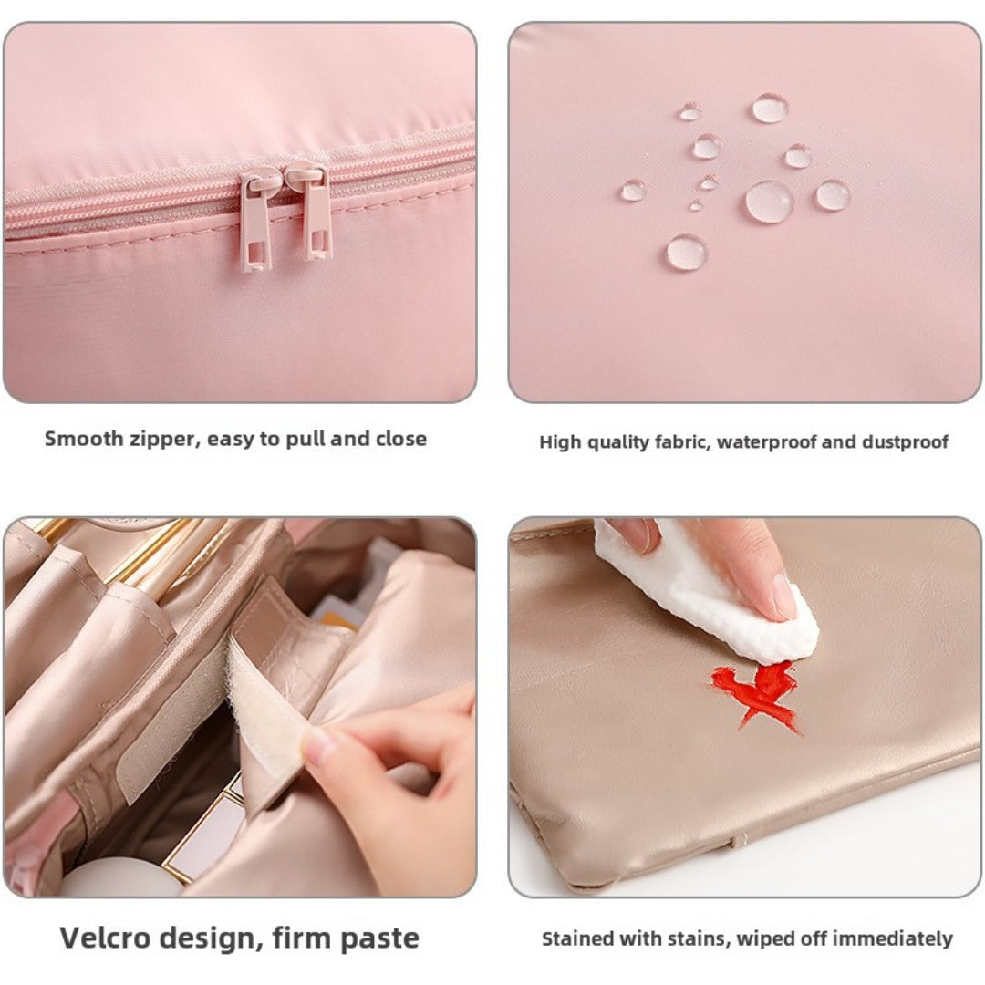 Large Capacity Waterproof Makeup Bag with Compartments - Portable Travel Toiletry & Cosmetic Storage Organizer -dropshippingabc.com