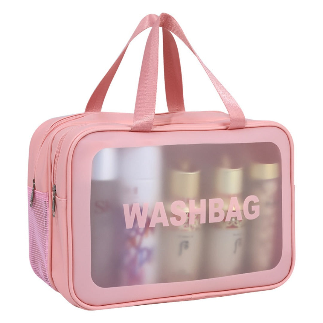 Dry & Wet Separation PVC Transparent Beach Bag - Double-Layer Portable Travel Toiletry Bag with Compartments -dropshippingabc.com