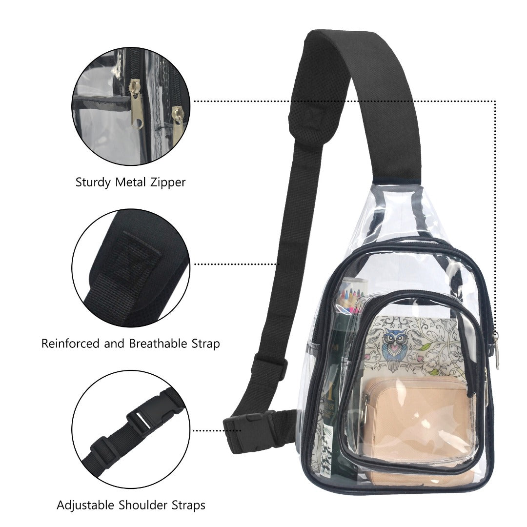 PVC Transparent Shoulder Chest Bag - Outdoor Travel Backpack & Gym Visual Crossbody Bag -dropshippingabc.com