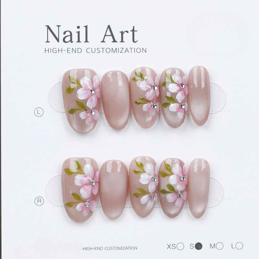 Handmade press on nails fake nails removable Handmade Drawing Nails 1052