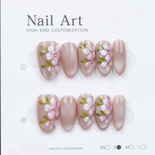 Handmade press on nails fake nails removable Handmade Drawing Nails 1052