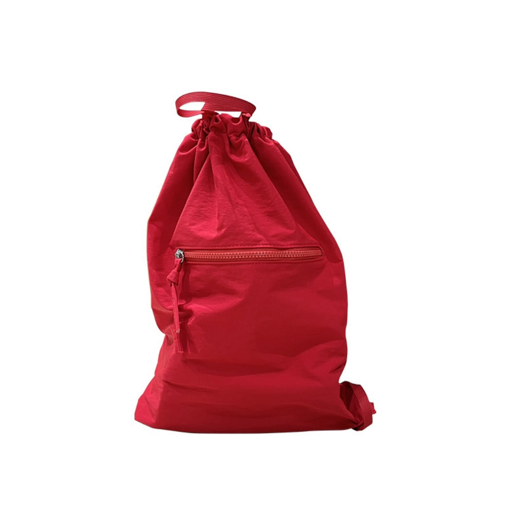 Large Capacity Bucket Backpack Purse - Lightweight Nylon Drawstring Bag for Women, Unisex Casual Summer Bundle Bag -dropshippingabc.com