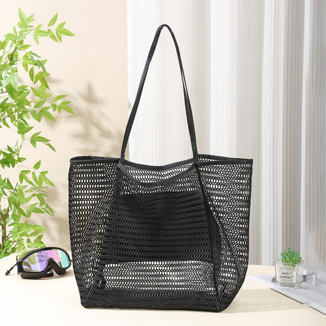 Large Capacity Mesh Shower Tote Bag - Portable Foldable Beach & Travel Bag for Wet and Dry Storage -dropshippingabc.com