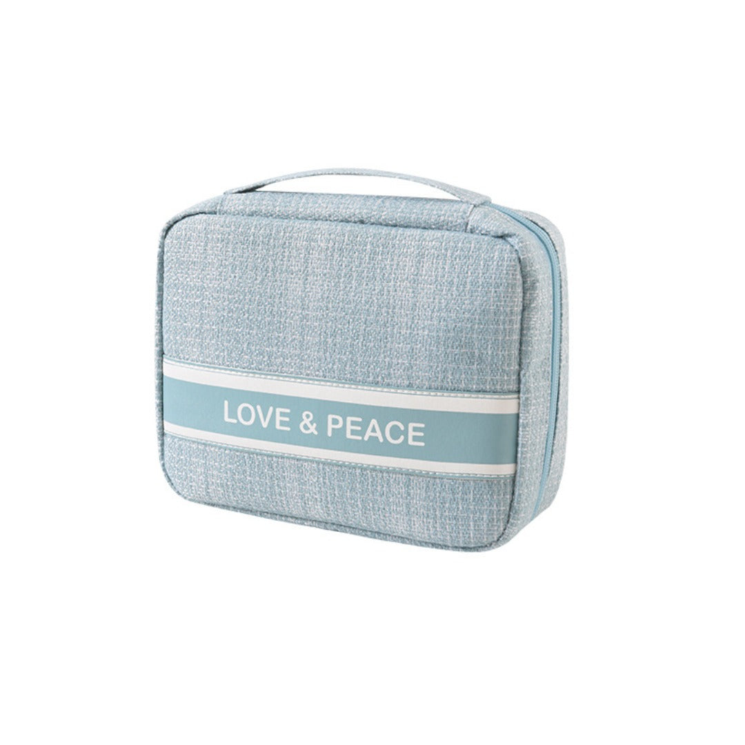 Small Square Makeup Bag - Compact Travel Cosmetic Organizer & Portable Storage Pouch -dropshippingabc.com