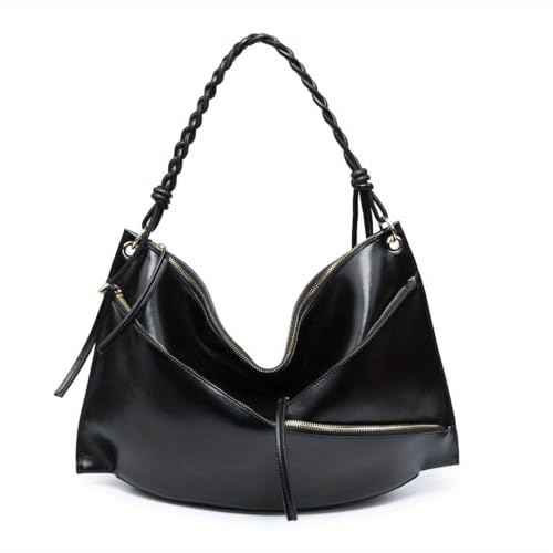 Large Shoulder Bag with Unique Handmade Woven Handle - Oversize Hobo Purse Big Capacity