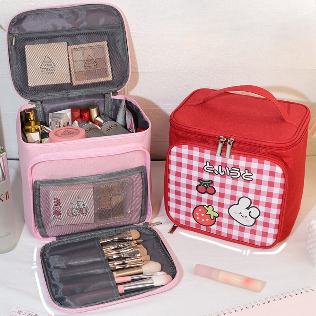 Cute Large Capacity Portable Storage Toilet Bag - Travel Bucket Cosmetic Bag & Makeup Organizer for Women -dropshippingabc.com