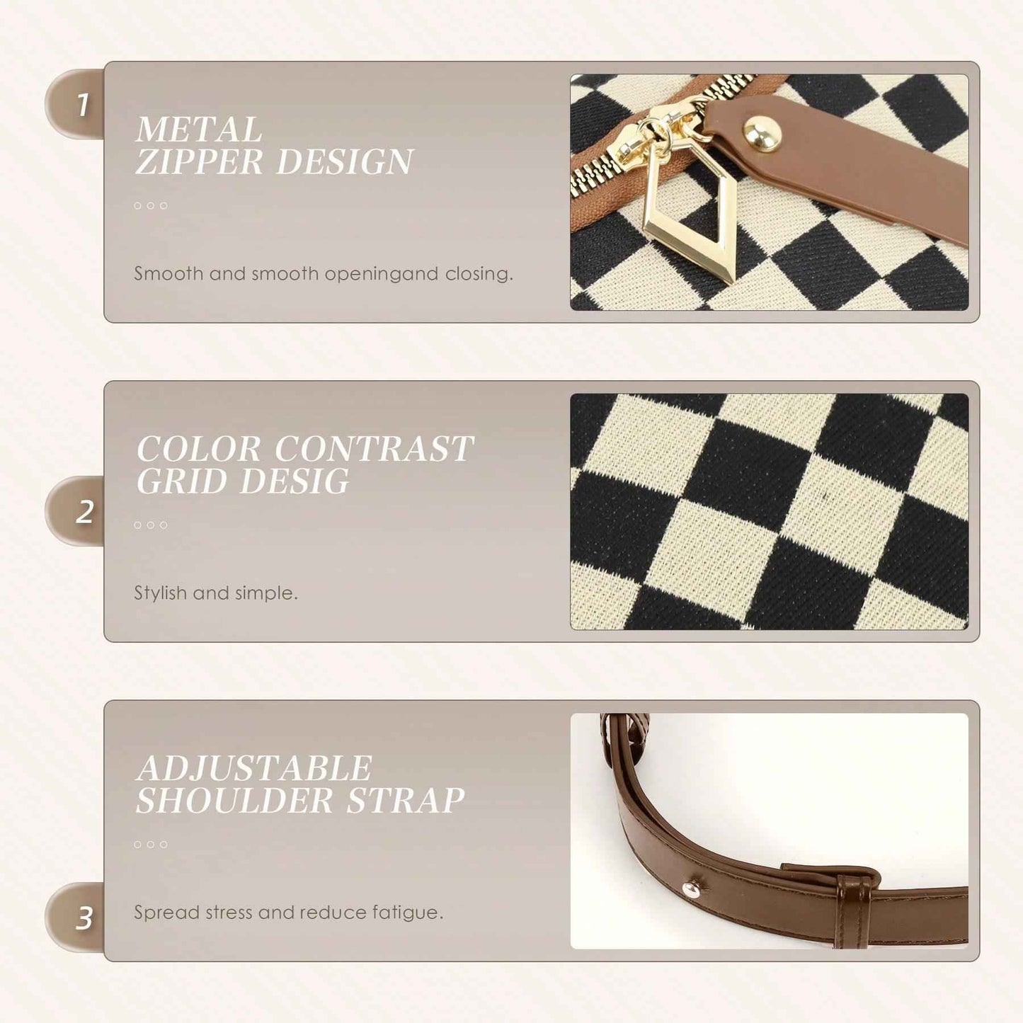 Checkerboard Chest Bag - Fashion Plaid Waist Bag & Messenger Fanny Pack for Everyday Use