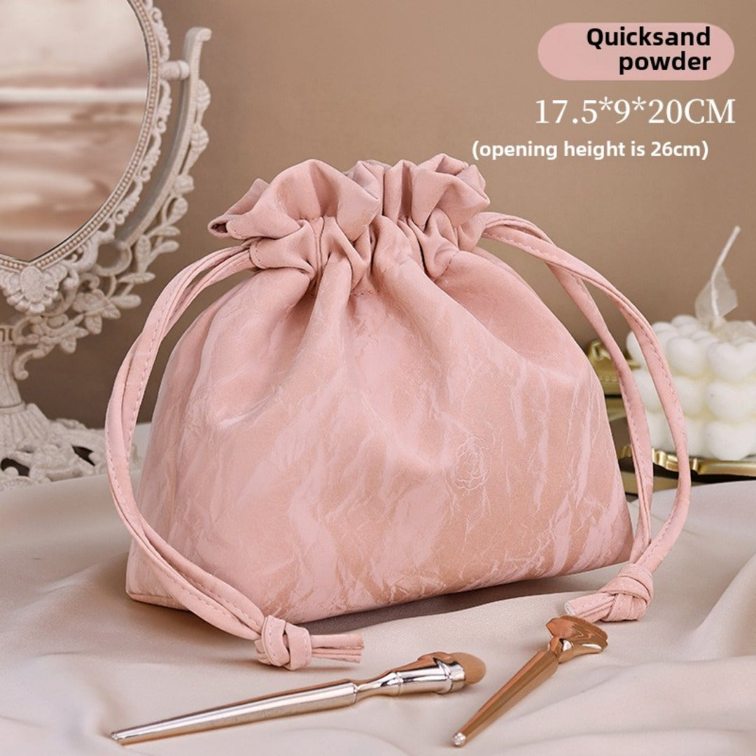 Bundle Mouth Cosmetic Bag - Large Capacity Storage Portable Makeup Bag for Women -dropshippingabc.com