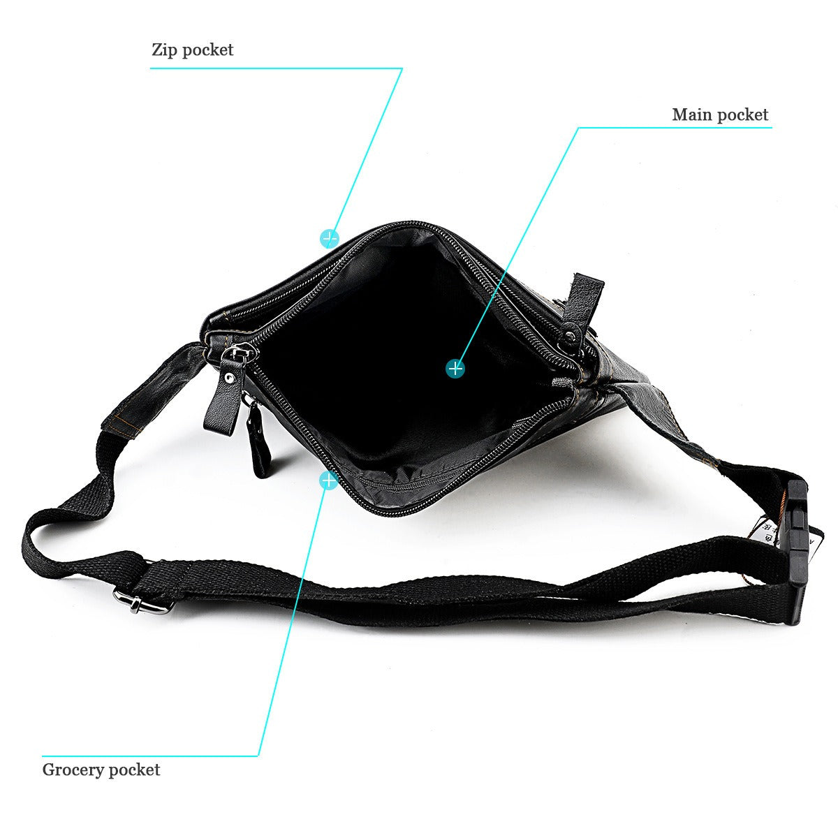 Multifunctional Genuine Leather Chest Bag & Waist Bag for Men and Women – Fanny Pack for Travel, Sports, Running, and Holidays with Multiple Pockets -dropshippingabc.com