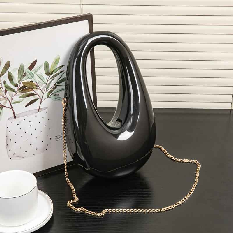 U-Shape Acrylic Evening Bag - Party Decoration Clutch Purse with Versatile Chain Strap