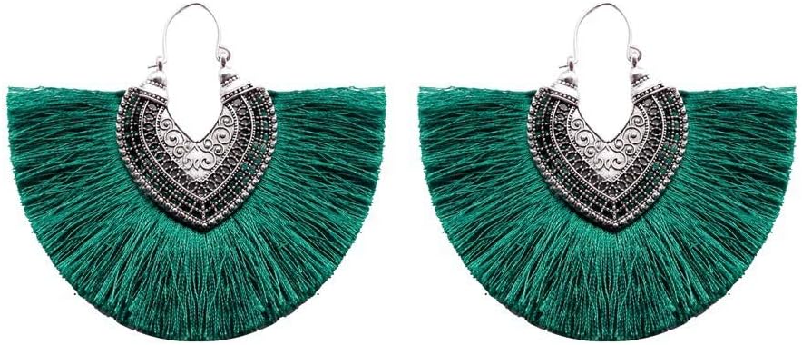 Faux Fur Pom Pom Tassel Drop Dangle Earrings Set