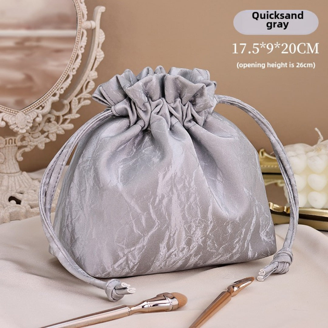 Bundle Mouth Cosmetic Bag - Large Capacity Storage Portable Makeup Bag for Women -dropshippingabc.com