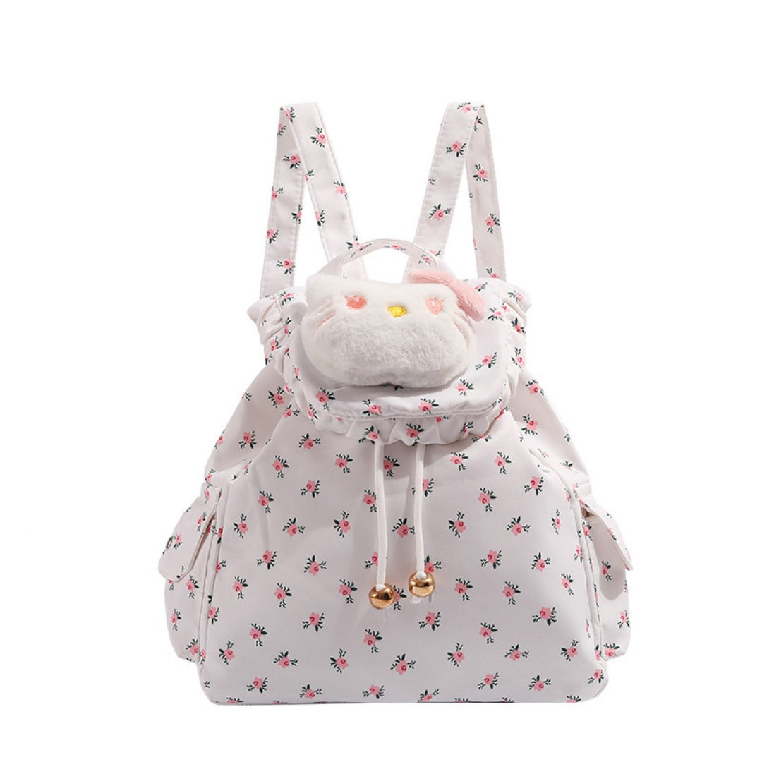 Cute Floral Canvas Backpack for Girls & Teens - Small Versatile School Bag for Daily Commute -dropshippingabc.com
