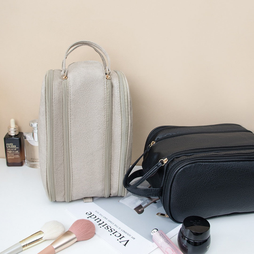 Multifunctional Makeup Bag for Women - Large Capacity Partitioned Travel Toiletry Organizer with Compartments -dropshippingabc.com