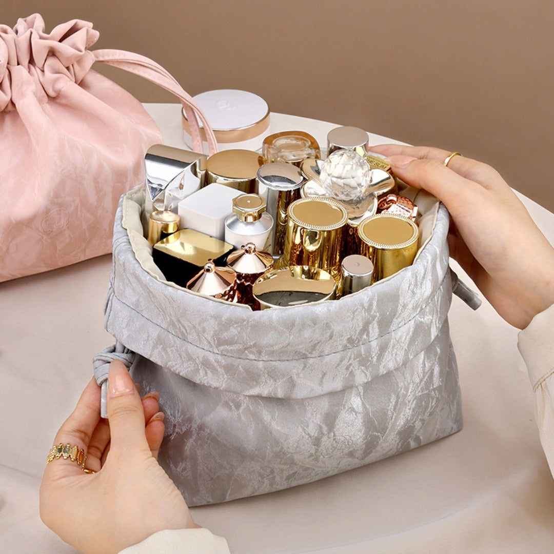 Bundle Mouth Cosmetic Bag - Large Capacity Storage Portable Makeup Bag for Women -dropshippingabc.com