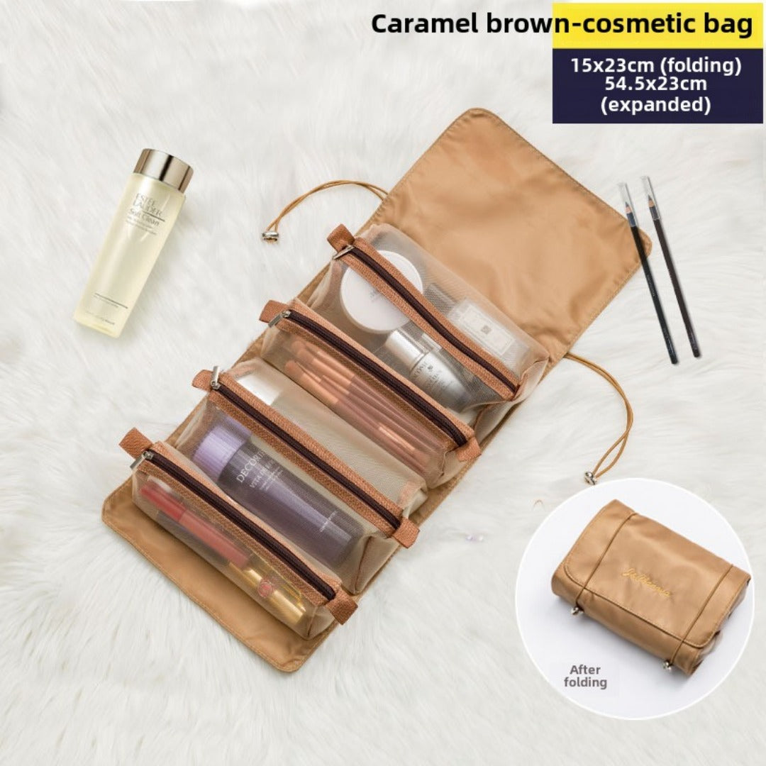 4-in-1 Convertible Makeup Bag - Large Capacity Travel Toiletry Organizer with Detachable Compartments -dropshippingabc.com