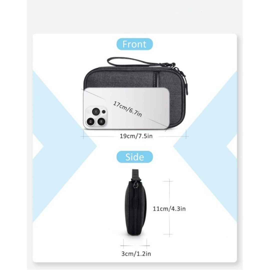 Zip Around Wristlet Wallet for Women with Headphone Cable Storage - Travel Cable Organizer Bag -dropshippingabc.com