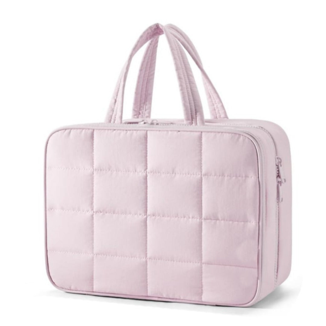 Travel Toilet Bag with Jewelry Storage - Hanging Toilet Bag & Fluffy Cosmetic Bag with Compartments -dropshippingabc.com