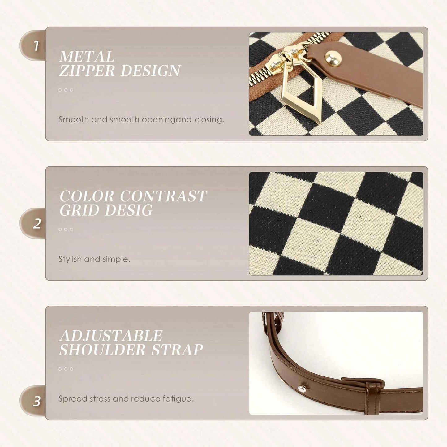 Checkerboard Chest Bag - Fashion Plaid Waist Bag & Messenger Fanny Pack for Everyday Use