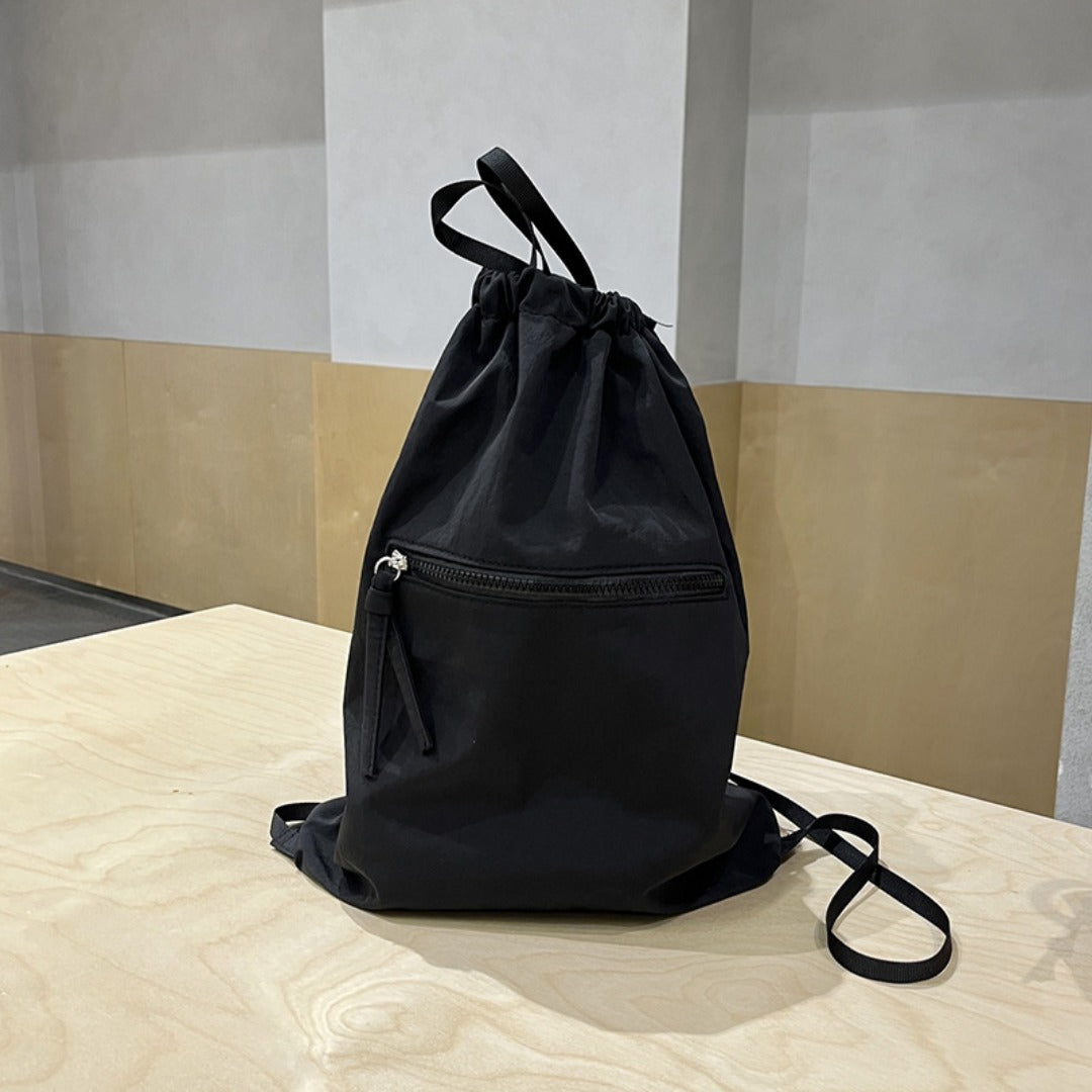 Large Capacity Bucket Backpack Purse - Lightweight Nylon Drawstring Bag for Women, Unisex Casual Summer Bundle Bag -dropshippingabc.com