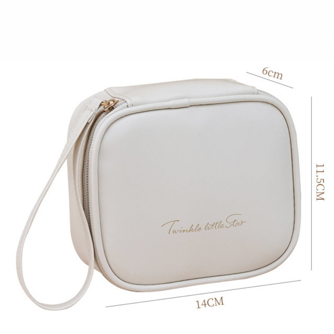 Portable PU Makeup Bag - Small Cream Lipstick Envelope Carry Bag for Students & Sanitary Napkin Storage -dropshippingabc.com