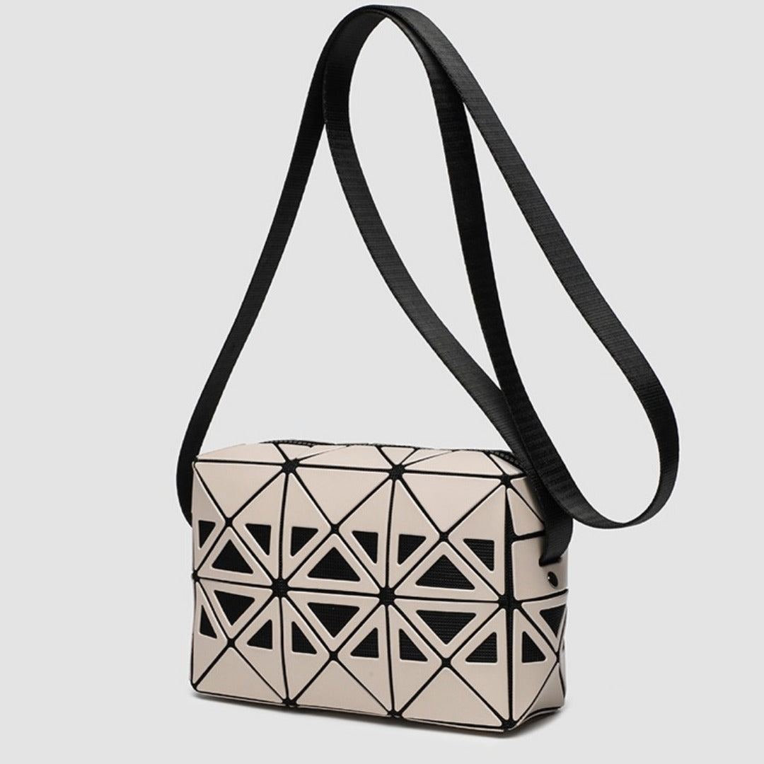 Fashion Small Square Box Crossbody Bag - Hollow Geometric Design Splicing Shoulder Bag, Commuter Small Square Purse -dropshippingabc.com