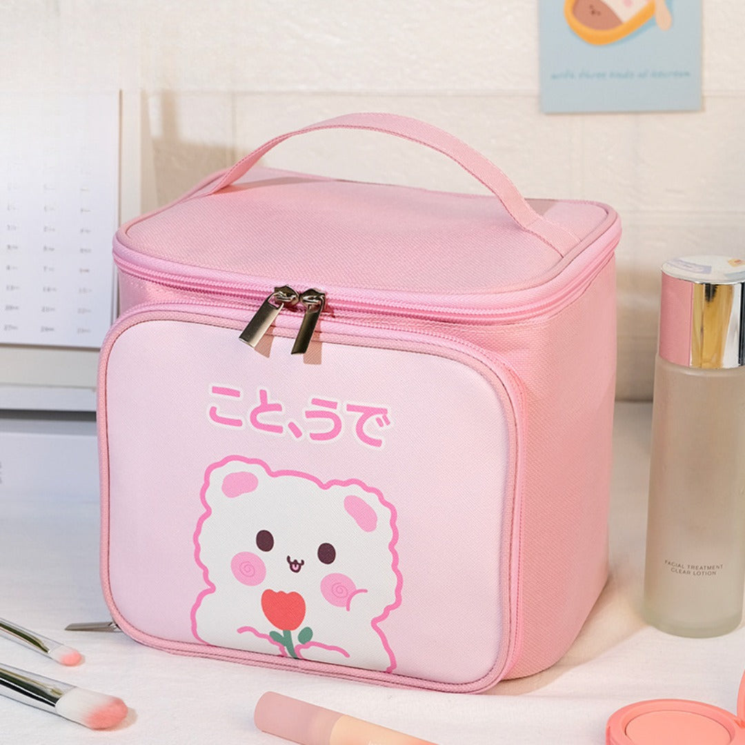 Cute Large Capacity Portable Storage Toilet Bag - Travel Bucket Cosmetic Bag & Makeup Organizer for Women -dropshippingabc.com