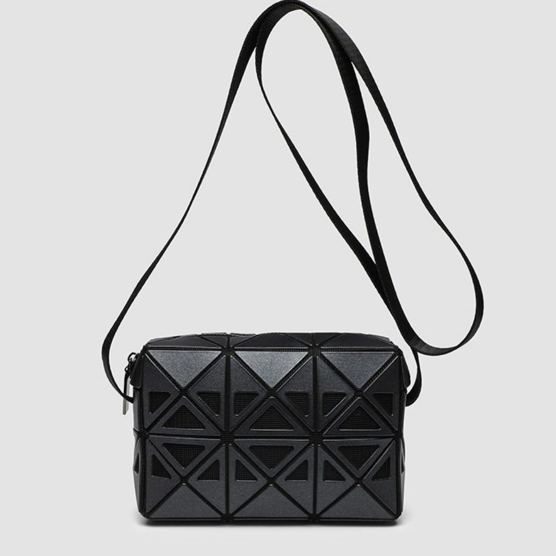 Fashion Small Square Box Crossbody Bag - Hollow Geometric Design Splicing Shoulder Bag, Commuter Small Square Purse -dropshippingabc.com