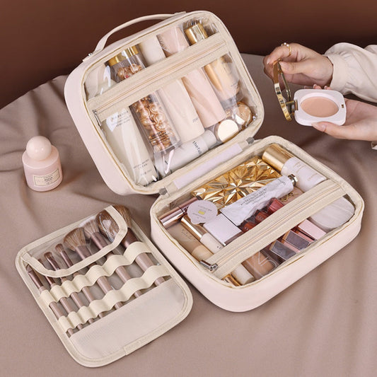 Multifunctional Cosmetic Bag - Large Capacity Waterproof Makeup Organizer with Compartments -dropshippingabc.com