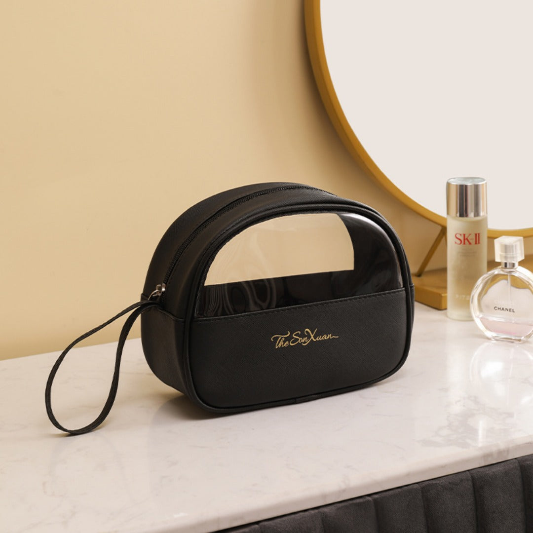 Translucent PU Makeup Bag - Large Capacity Waterproof Toiletry Organizer & Skincare Storage -dropshippingabc.com