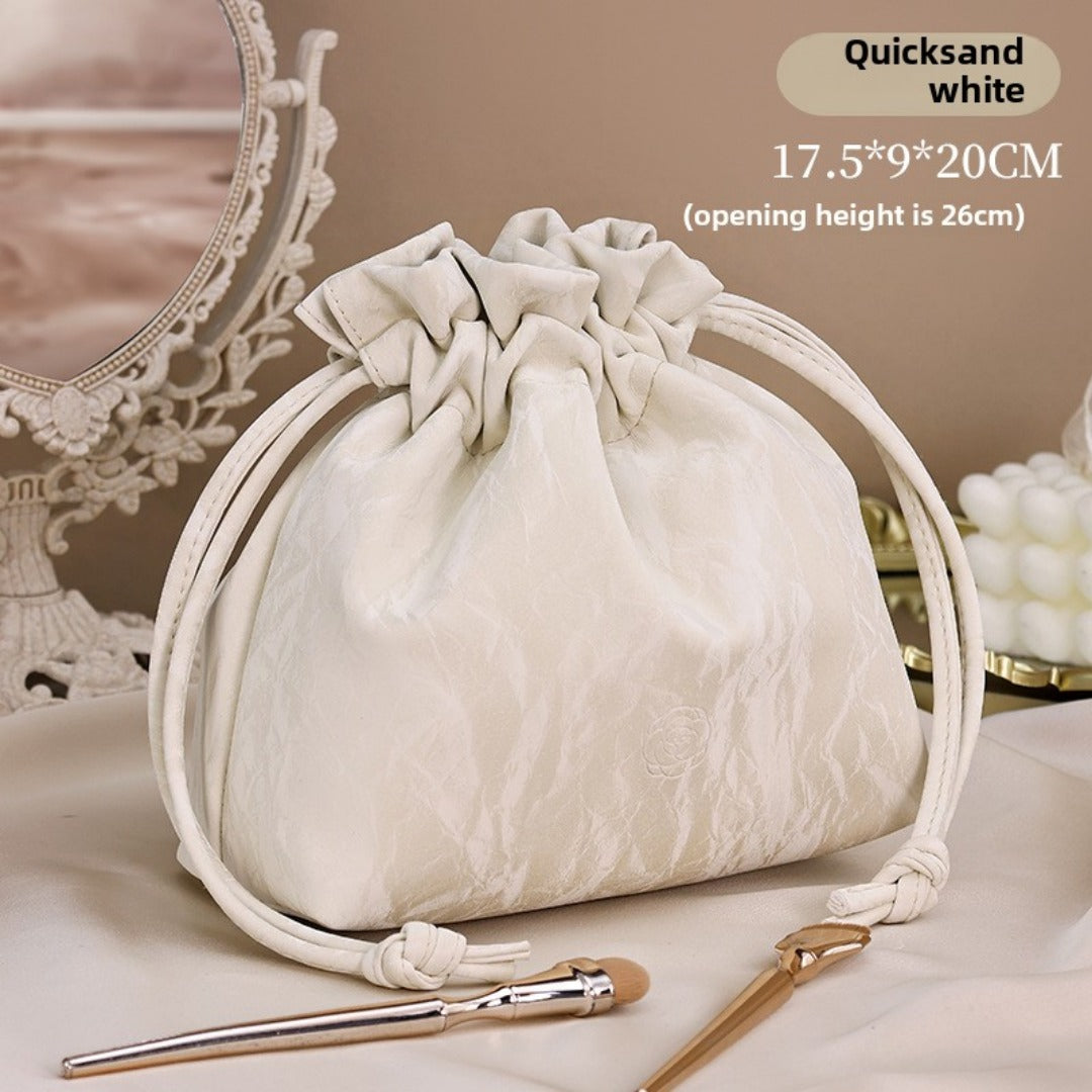 Bundle Mouth Cosmetic Bag - Large Capacity Storage Portable Makeup Bag for Women -dropshippingabc.com