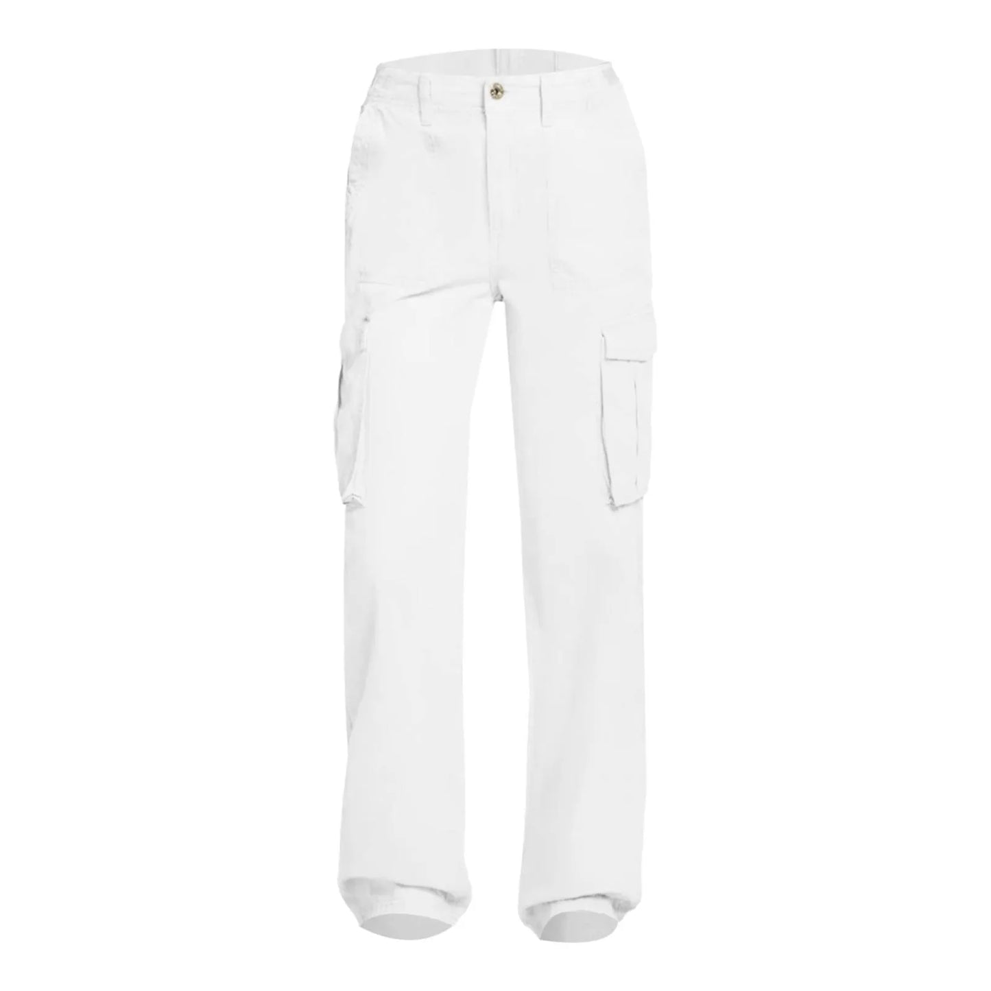 Women's Adjustable Cargo Pants - High Waist Straight Fit Baggy Wide Leg Trousers with Pockets Retro Street Style -dropshippingabc.com