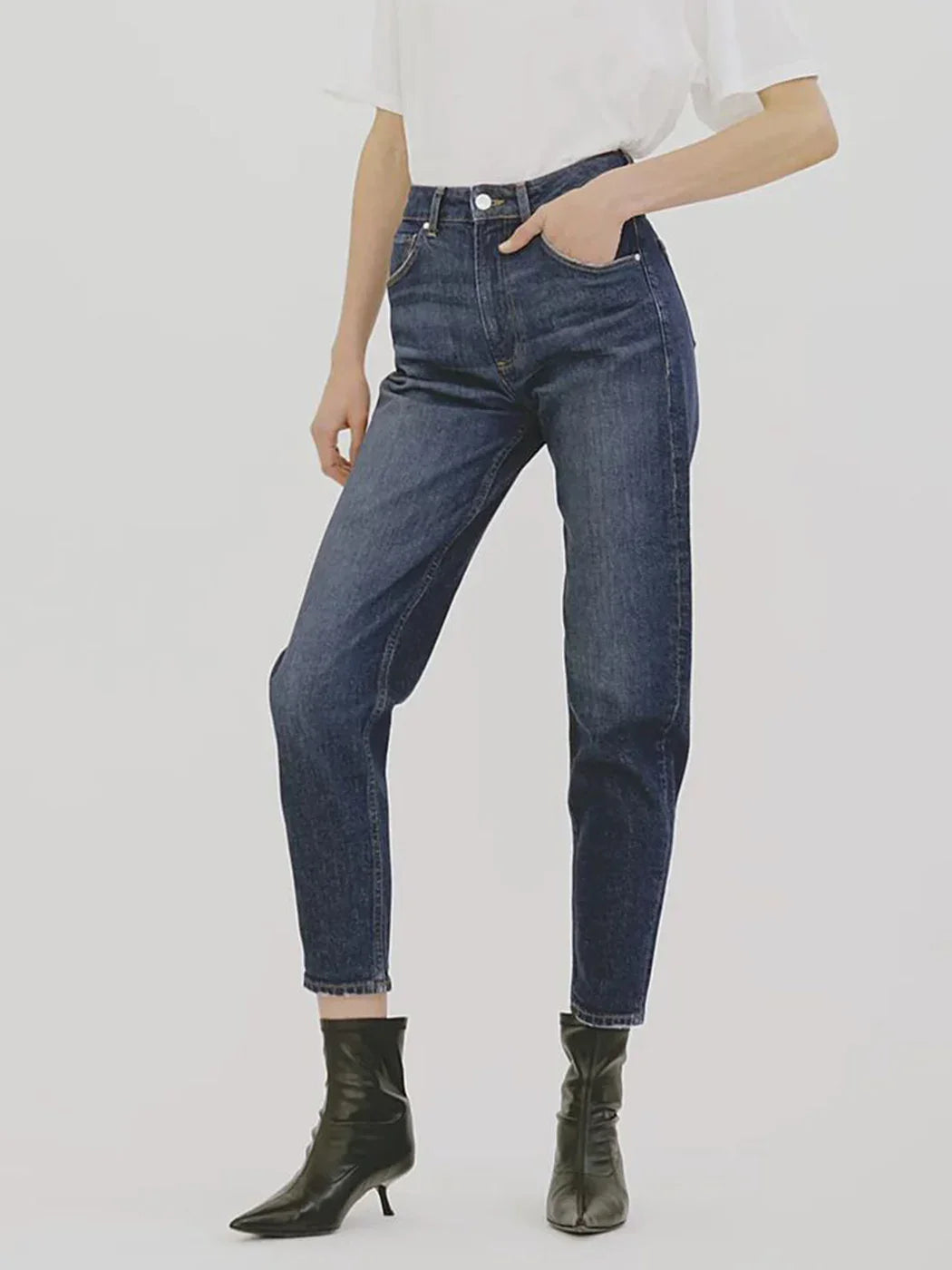 Women's Medium Comfort-Stretch Jeans - High Waist Vintage Denim Pants for Autumn Winter 2025 Casual Streetwear -dropshippingabc.com