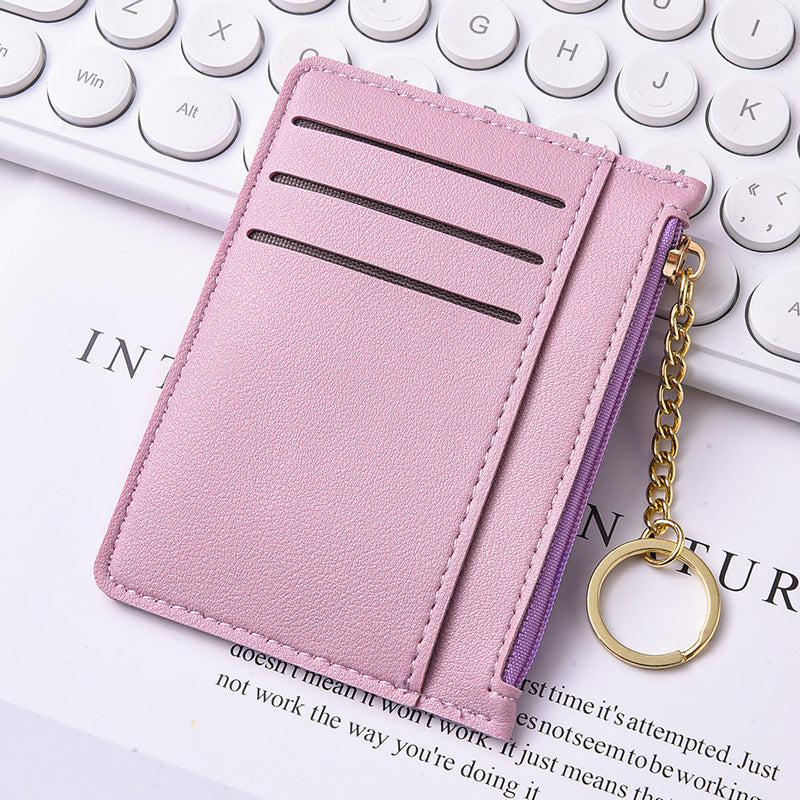 Ultra-thin new card bag for women, small and simple multi-card zipper change bag, large-capacity ID card holder, card holder. -dropshippingabc.com